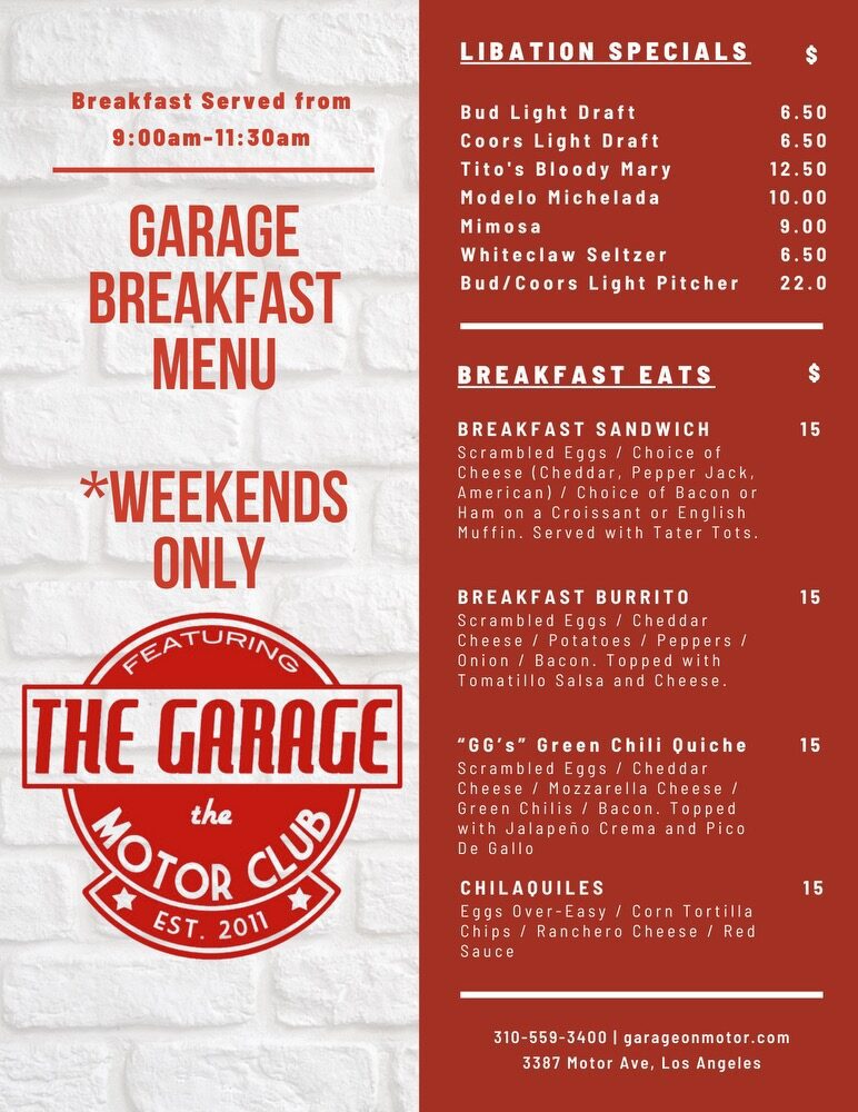 2024-09-05.The Garage Breakfast Menu